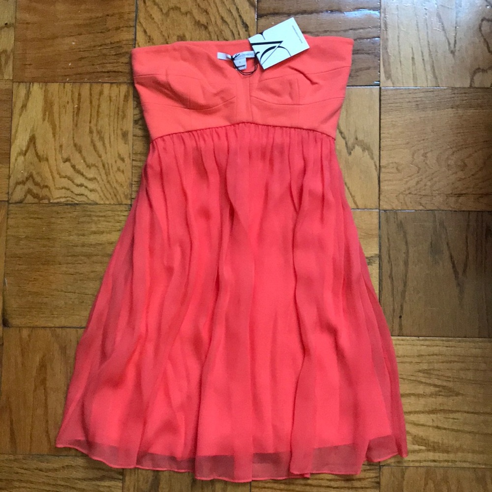 NWT Diane Von Furstenberg strapless silk dress
